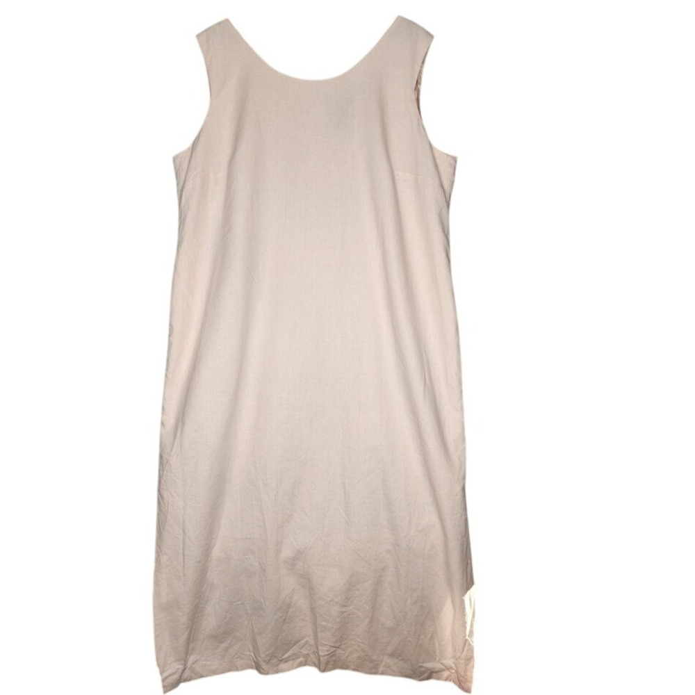 Samantha Rose Linen Blend Dress Peach 20W Back Zipper Side Slits Silky Lining